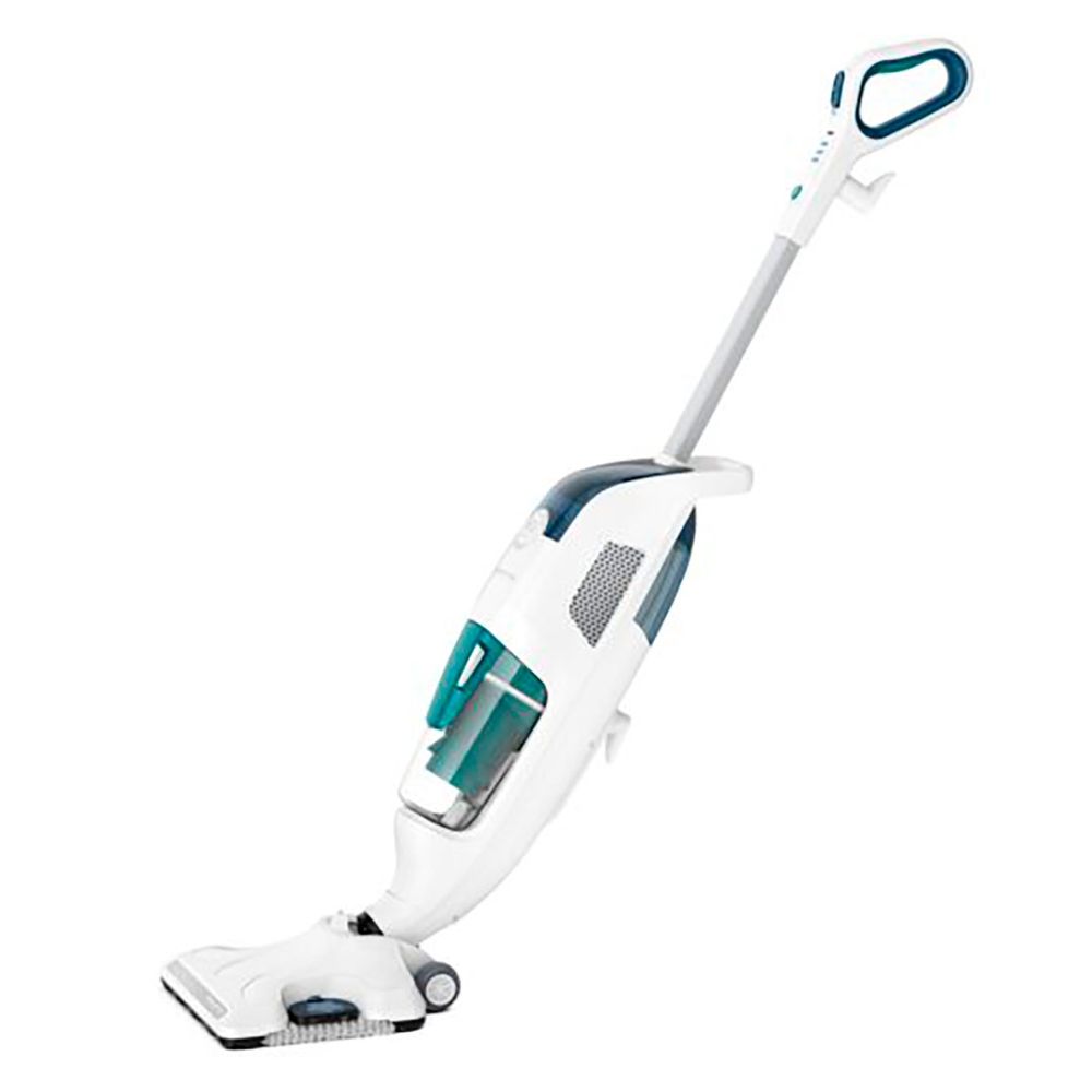 Aspirator cu abur Rowenta Clean & Steam Revolution RY7757WH, 1500W, autonomie abur până la 30 min, recipient praf 0.3L, recipient apă 0.47L, difuzor uleiuri esențiale, alb/albastru