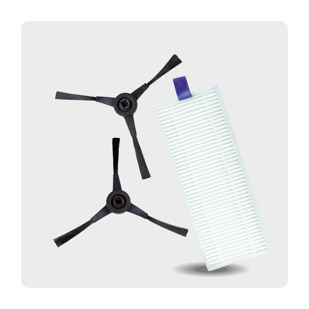 Kit Rowenta ZR130002 cu filtru de inalta performanta si perii laterale, compatibil cu aspiratorul robot Rowenta X-Plorer S130 AI, seriile RR90xx