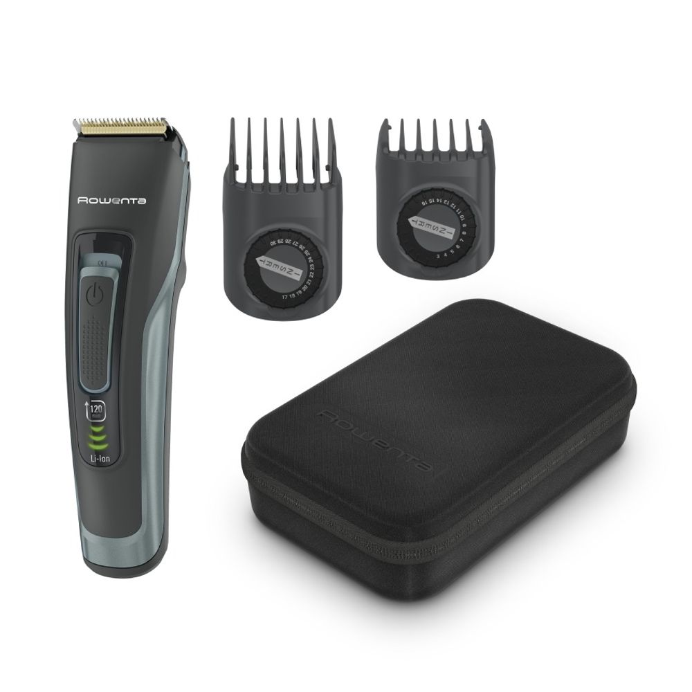 Aparat de tuns parul si barba Rowenta Advancer TN5224E0, autonomie 120 min, 2 piepteni reglabili, pana la 29 de lungimi, 0.5 - 30 mm, setare precizie 1 mm, indicator baterie LED, husa inclusa, negru