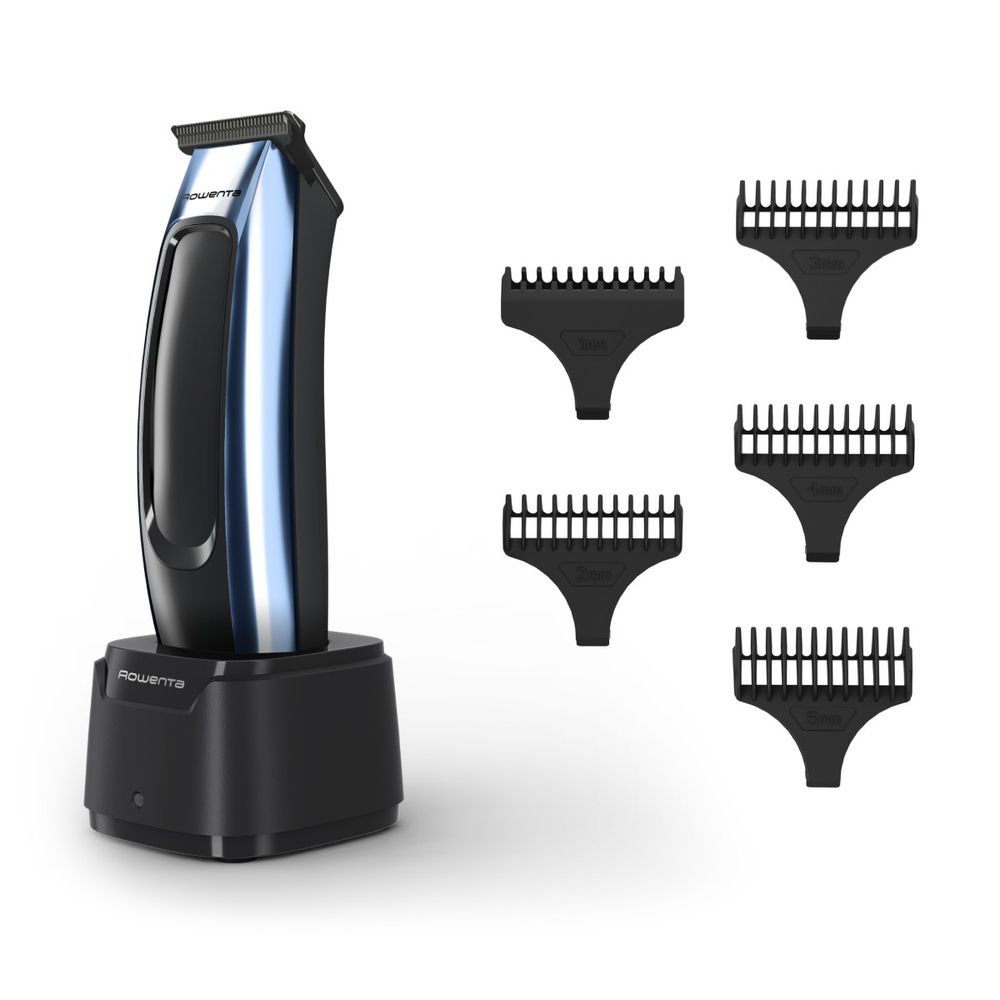 Aparat de tuns pentru contur si detalii Rowenta Barber Experience TN1851E0, lame inox, 6500 rpm, autonomie 90 minute, 0.5 - 5 mm,incarcare rapida, negru & gri