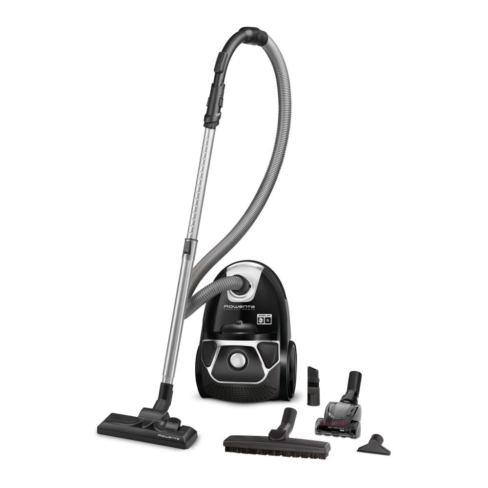 Aspirator cu sac Rowenta Compact Power Animal Care RO3985EA, 900W, tub telescopic, Sac Hygiene+, negru