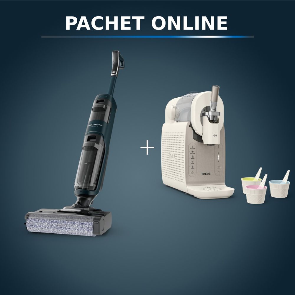 Pachet PROMO Aspirator cu spalare Rowenta X-Clean 2 GZ2251E0 & Aparat de inghetata Tefal Freezi IG801AE0