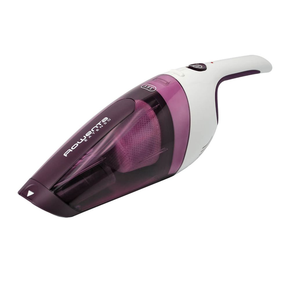 Aspirator de mână Rowenta Extenso Dry AC232001, Sistem ciclonic, filtru permanent, alb/Vișiniu