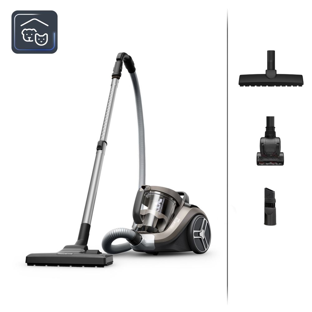 Aspirator fara sac Compact Power XXL RO4B50EA, 900 W, recipient pentru praf 2.5 L, 3 niveluri de filtrare, crem