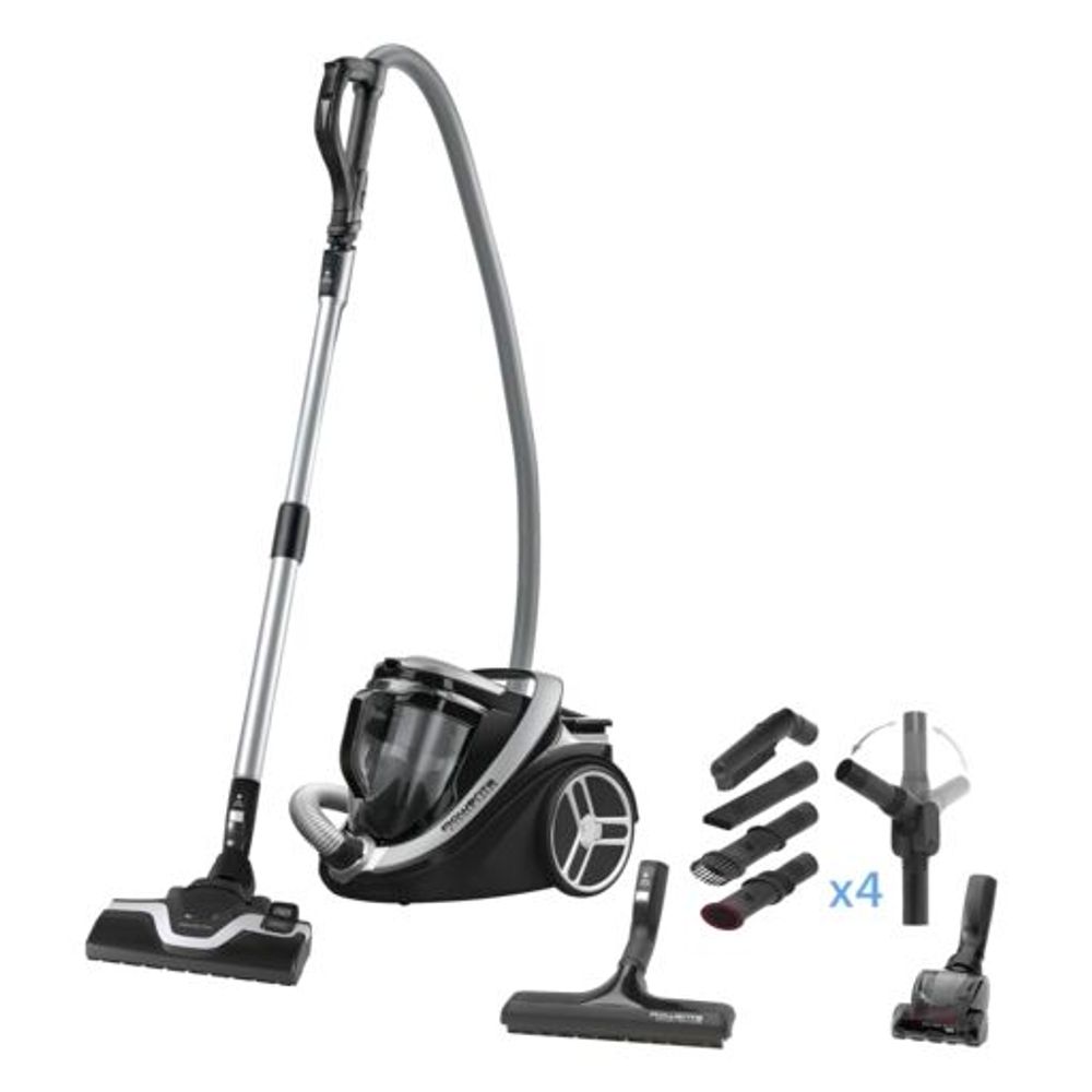 Aspirator fara sac Rowenta Silence Force Cyclonic 5***** RO7689EA, 550 W, Tehnologie Ciclonica, cap de aspirare Power Air, maner Ergo Comfort, capacitate sac 2.5L, lungime cablu 8.4m, Argintiu