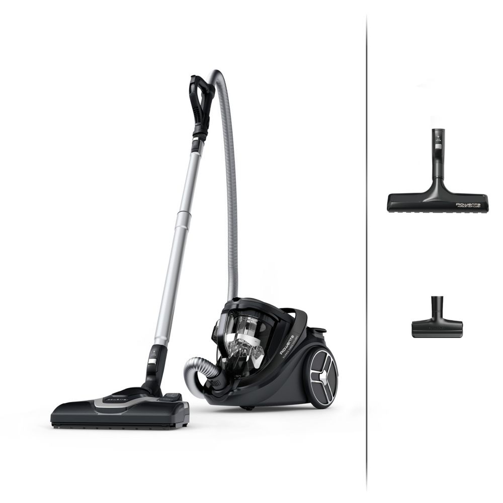 Aspirator fara sac Rowenta Silence Force Cyclonic Effitech® RO7935EA, 500 W, recipient pentru praf 2.5 L, 3 niveluri de filtrare, negru