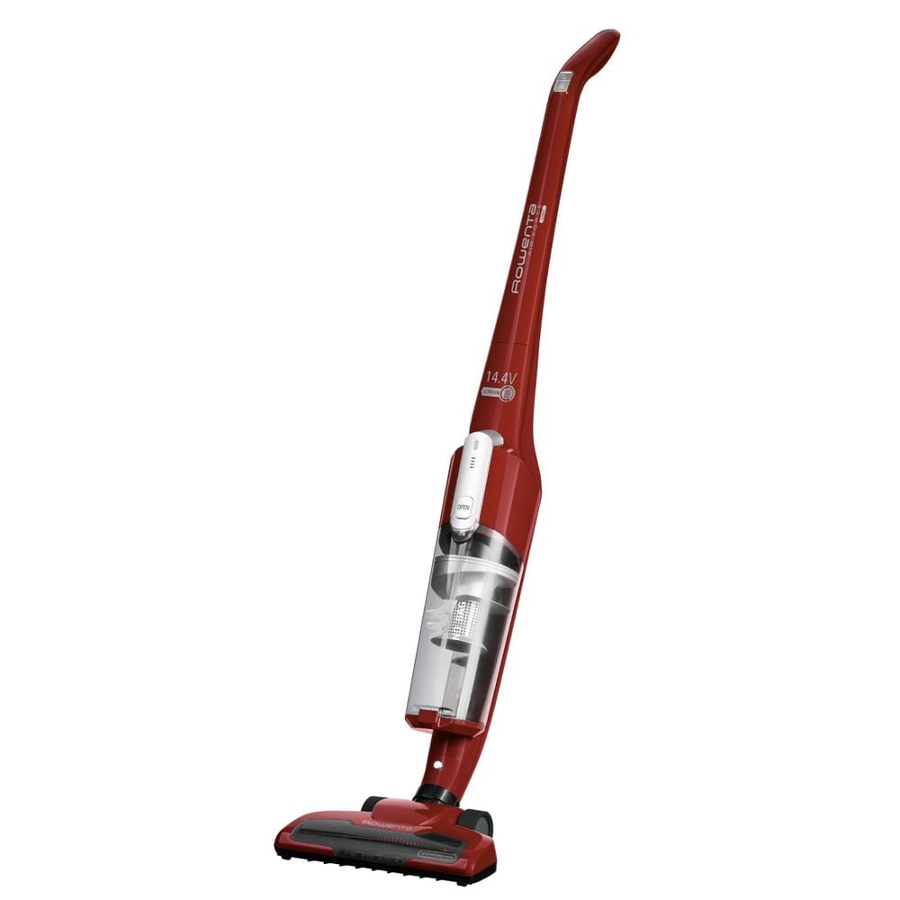 Aspirator vertical Rowenta Air Force Light RH6543WH, autonomie max 30 min, iluminare cu led, recipient 0.65L, filtru spumă, Roșu