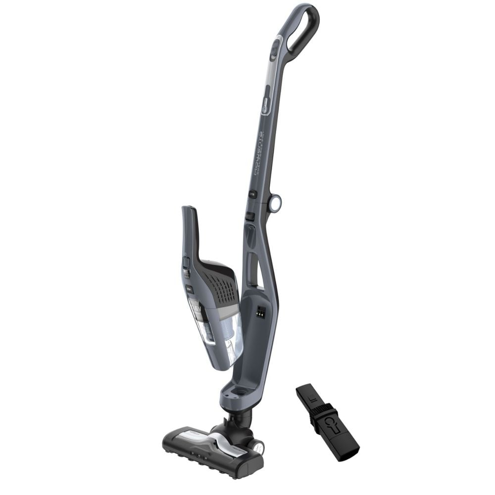 Aspirator vertical Rowenta Dual Force 2 in 1 RH6756WO, 48W, 21.6V, 0.6L, autonomie 45 min, perie de aspirare rotativa, Gri