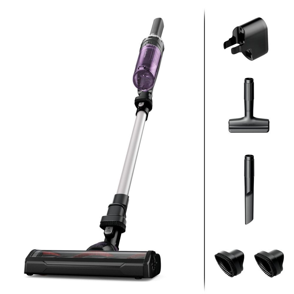 Aspirator vertical Rowenta X-Nano RH1129WO, 0.5l, 16.8V, Autonomie maxima 40 min, Negru-Mov