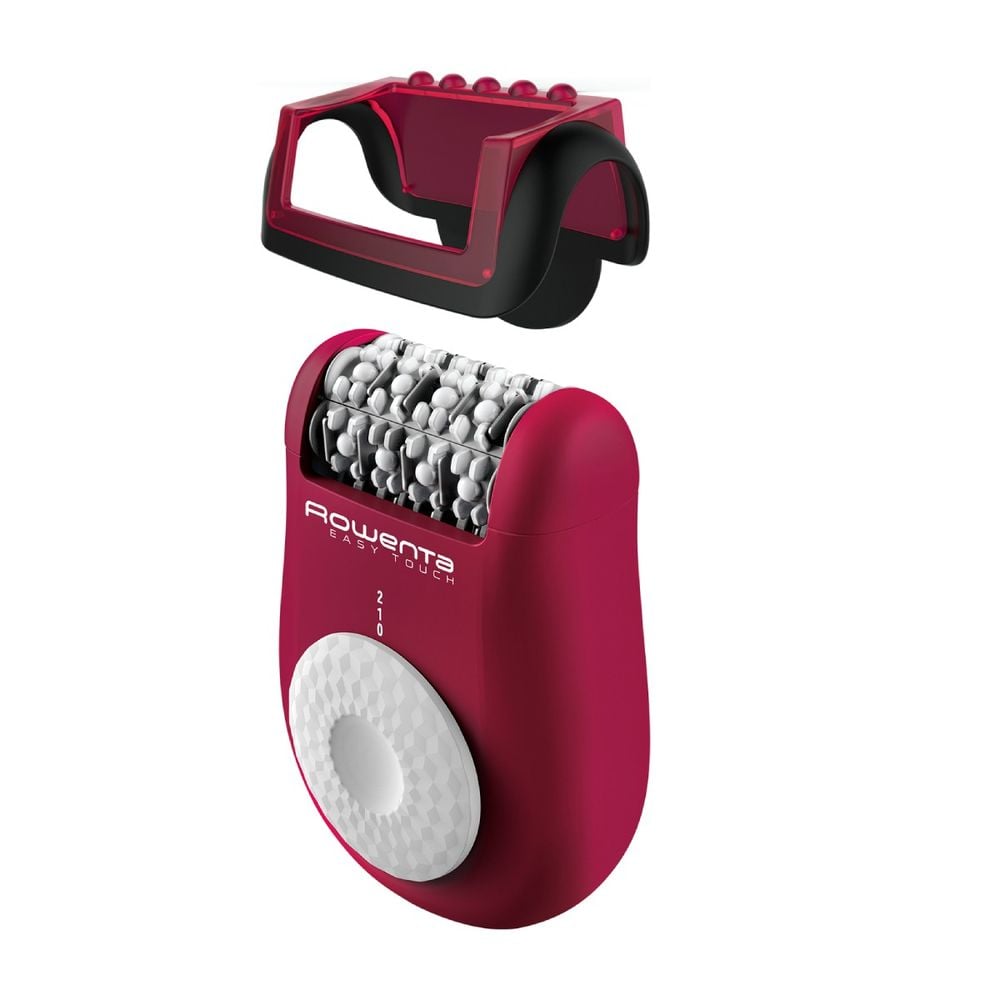 Epilator Rowenta Easy Touch EP1120F1, 2 trepte de viteză, 24 de pensete, sistem de masaj cu bile, accesoriu începători, roz-închis