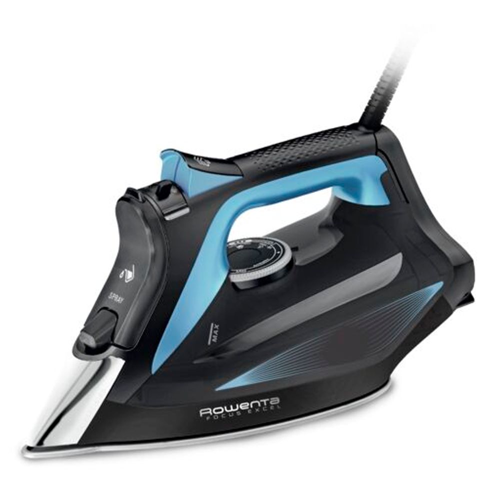 Fier de calcat Rowenta, cu abur Microsteam 400, DW5310D1, 2700 W, Focus Excel, negru/albastru 