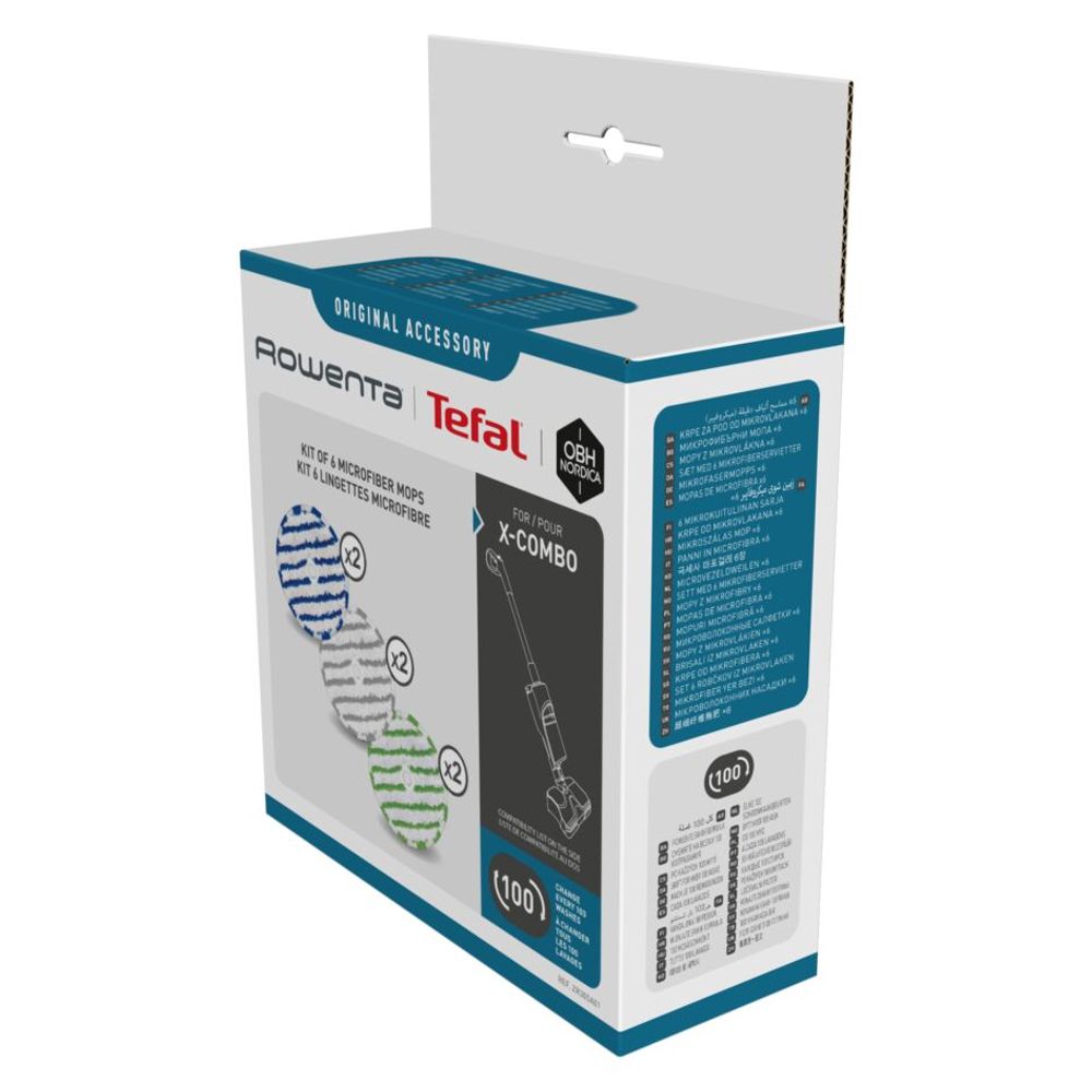 Set 6 lavete mop Rowenta ZR305A01, compatibile cu aspiratorul vertical Rowenta X-Combo, seriile GZ3038 si GZ3039