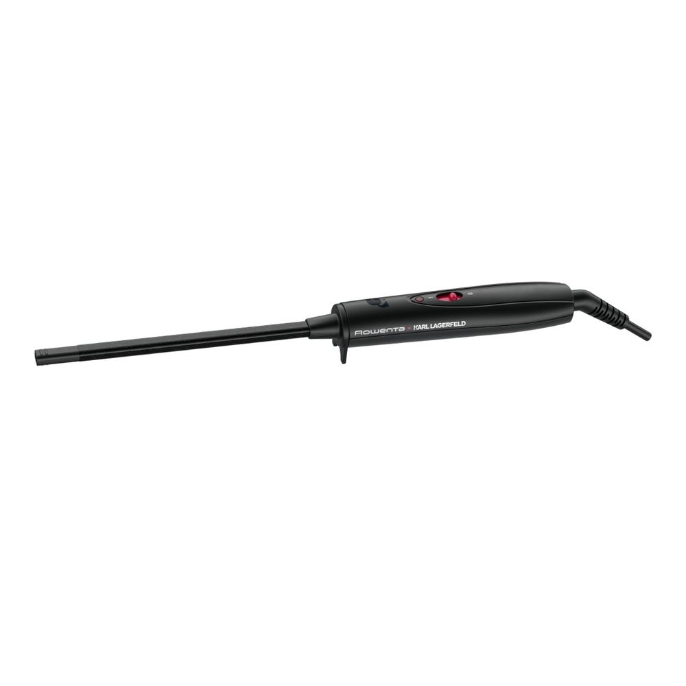 Ondulator de păr Rowenta Karl Lagerfeld Curls Forever CF311LF0, diametru 10mm, 180° C, învelis Keratin&Shine, încalzire rapidă, mănușă de protecție, cablul 1.8m, negru&roșu
