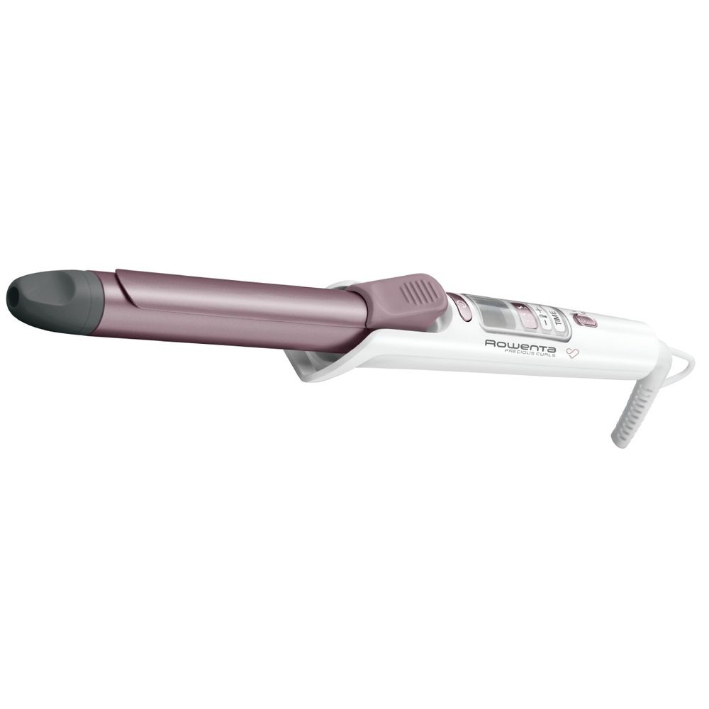 Ondulator de păr Rowenta Premium Care Precious Curls CF3460F0, 8 trepte de temperatură 130 - 200 °C, Cronometru, Cashmere Keratin, alb