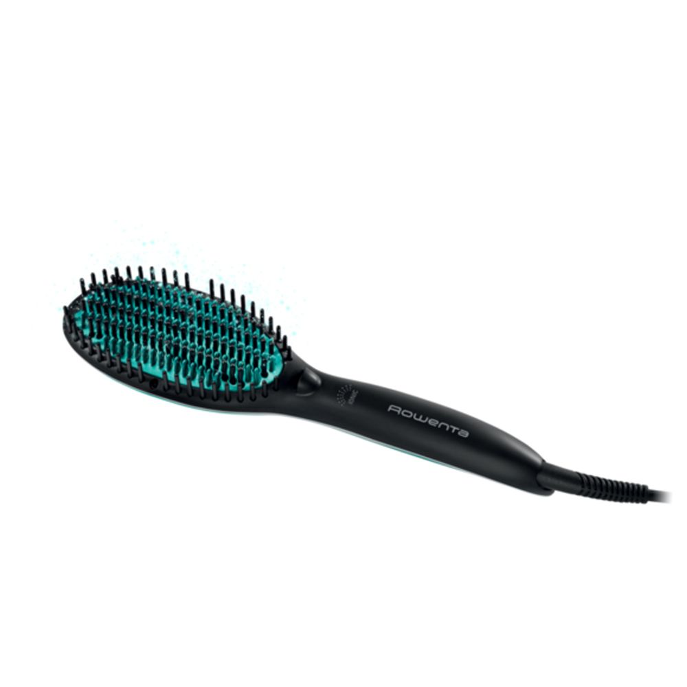 Perie pentru îndreptat parul Rowenta Power Straight CF5820F0, 3 trepte de temperatura 160-200°C, functii de incalzire si indreptare, negru