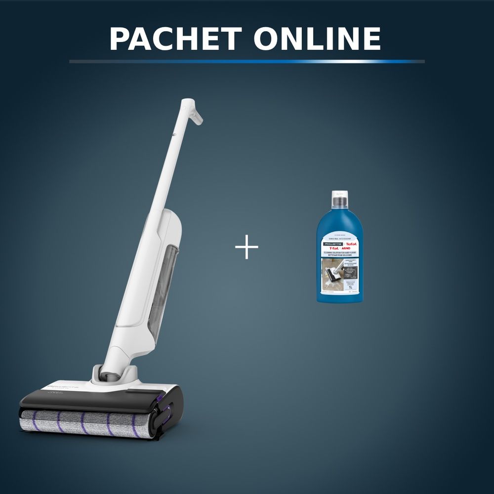 Pachet PROMO Aspirator cu spalare Rowenta X-Clean 10 GZ7540WO & Detergent pentru aspirator cu spalare Rowenta ZR340LV1