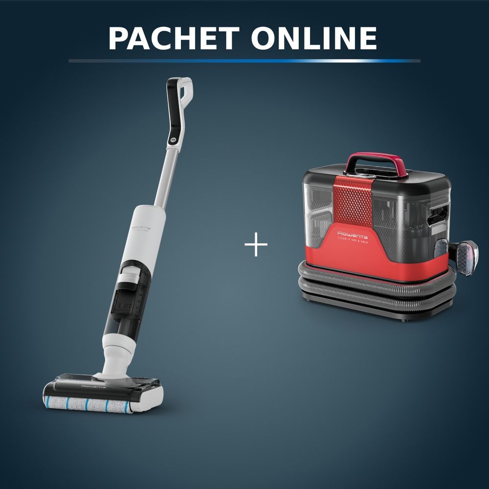 Pachet PROMO Aspirator cu spalare Rowenta X-Clean 5 Pro GZ5435E0 & Aspirator tapiterie Rowenta Clean IT Hot & Cold IN7020F0