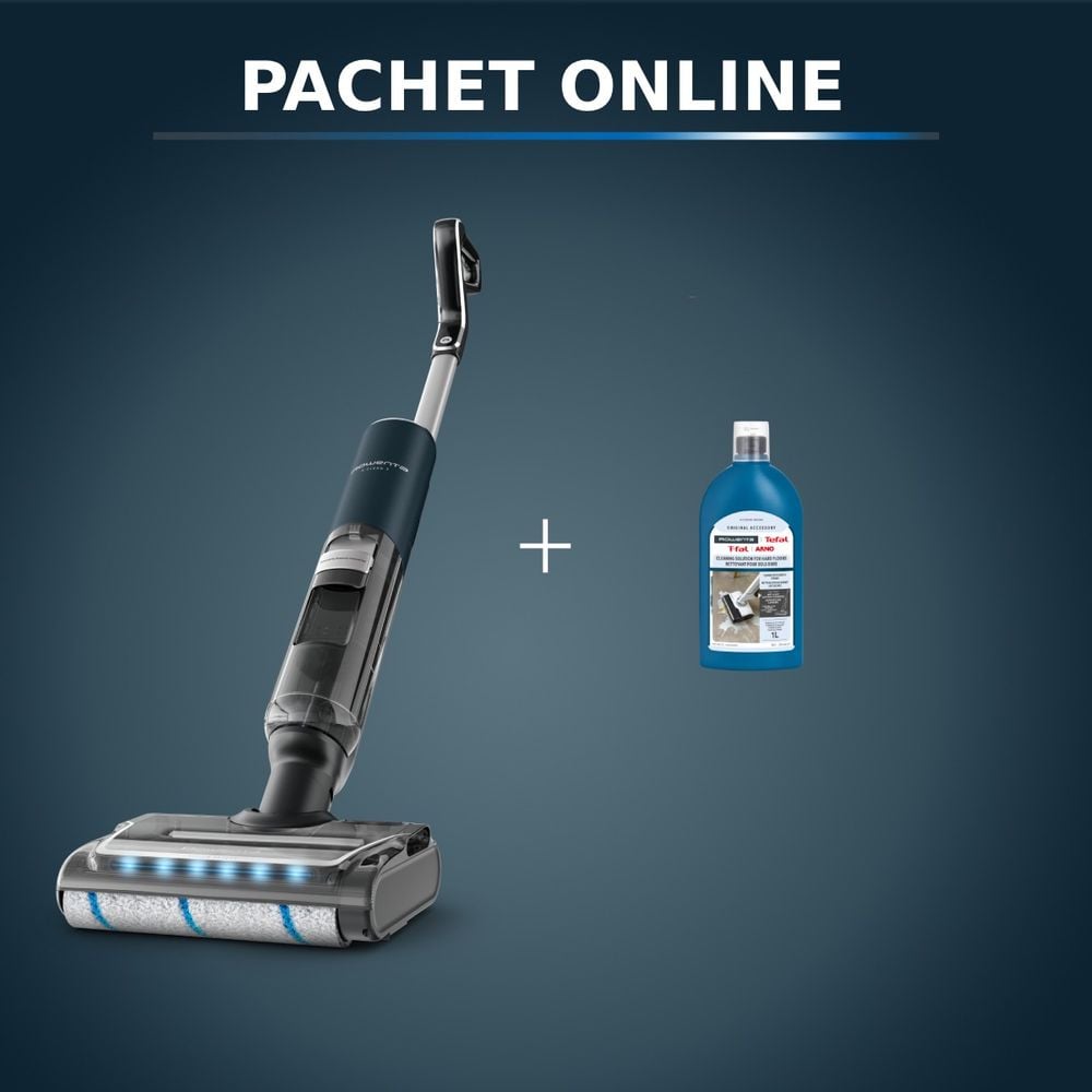 Pachet PROMO Aspirator cu spalare Rowenta X-Clean 7 GZ5735E0 & Detergent pentru aspirator cu spalare Rowenta ZR340LV1