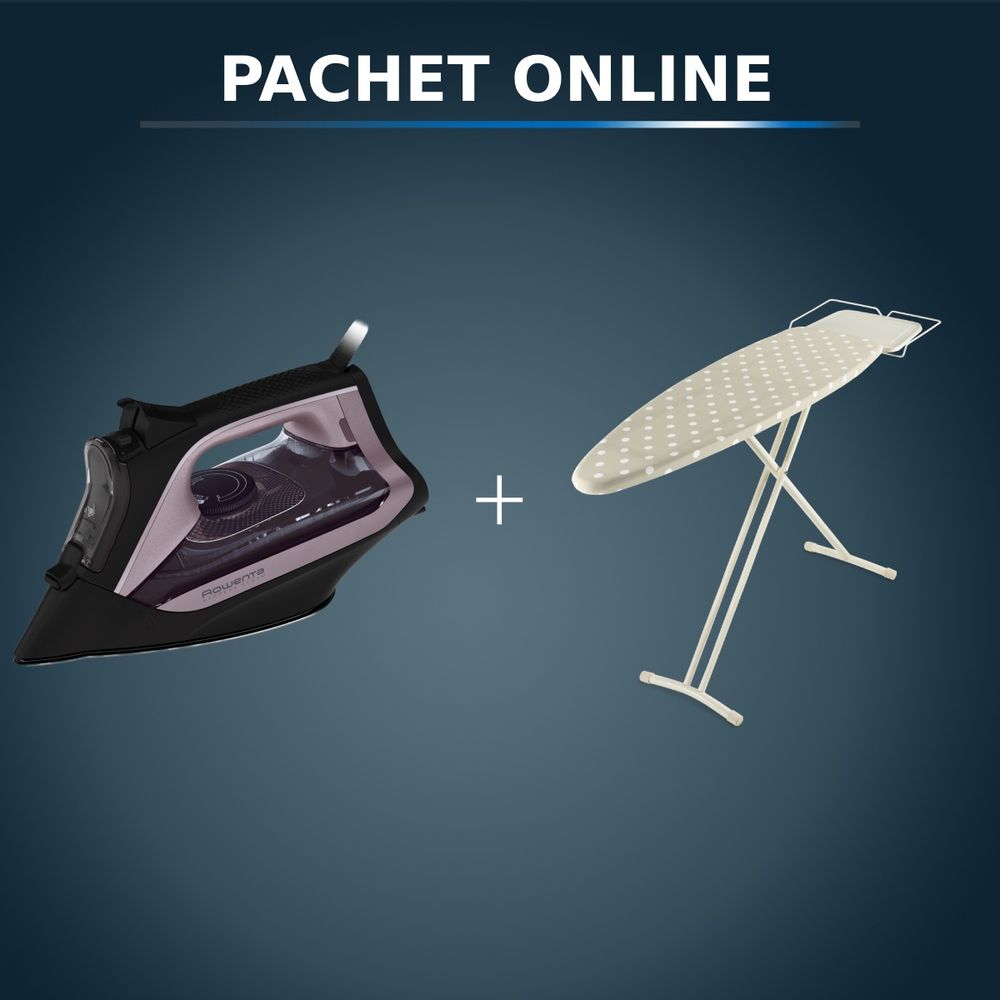 Pachet PROMO Fier de calcat cu abur Rowenta Rowenta Express DW4345D1 & Masa de calcat Tefal TI1200E1