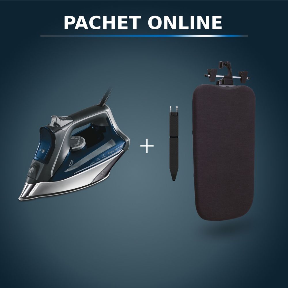 Pachet PROMO Fier de calcat cu abur Rowenta Pro Master DW8221D1 & Masa de calcat Tefal 2 in 1 XD5400E0