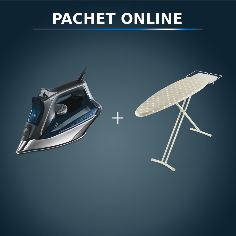 Pachet PROMO Fier de calcat cu abur Rowenta Pro Master DW8221D1 & Masa de calcat Tefal TI1200E1