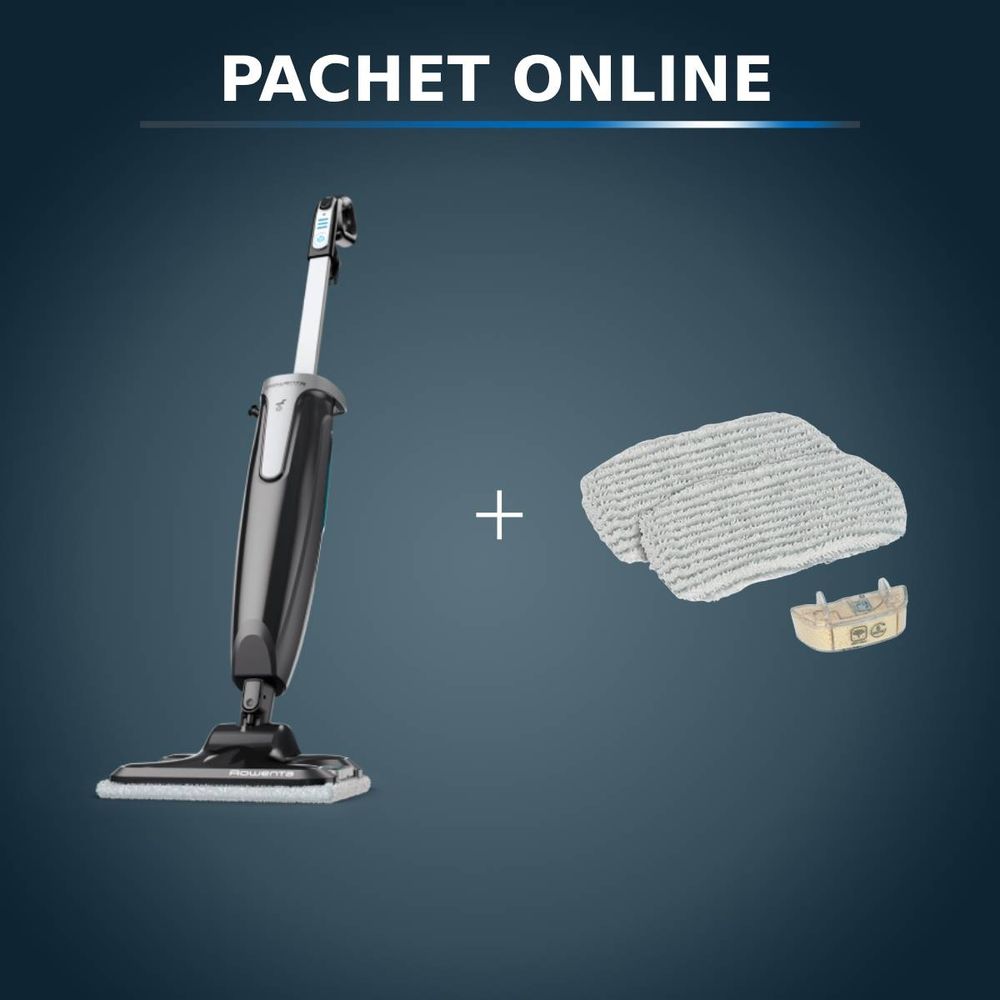 Pachet PROMO Mop cu abur Rowenta Steam Power RY6555WH & Kit de intretinere 2x Filtru anticalcar Rowenta ZR006501