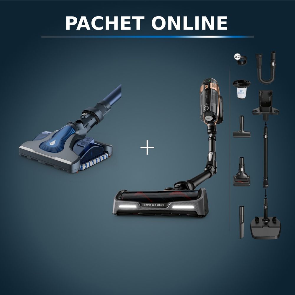 Pachet PROMO Aspirator vertical Rowenta X-Force Flex 15.60 RH99F1WO & Cap de aspirare Rowenta Aqua ZR009600