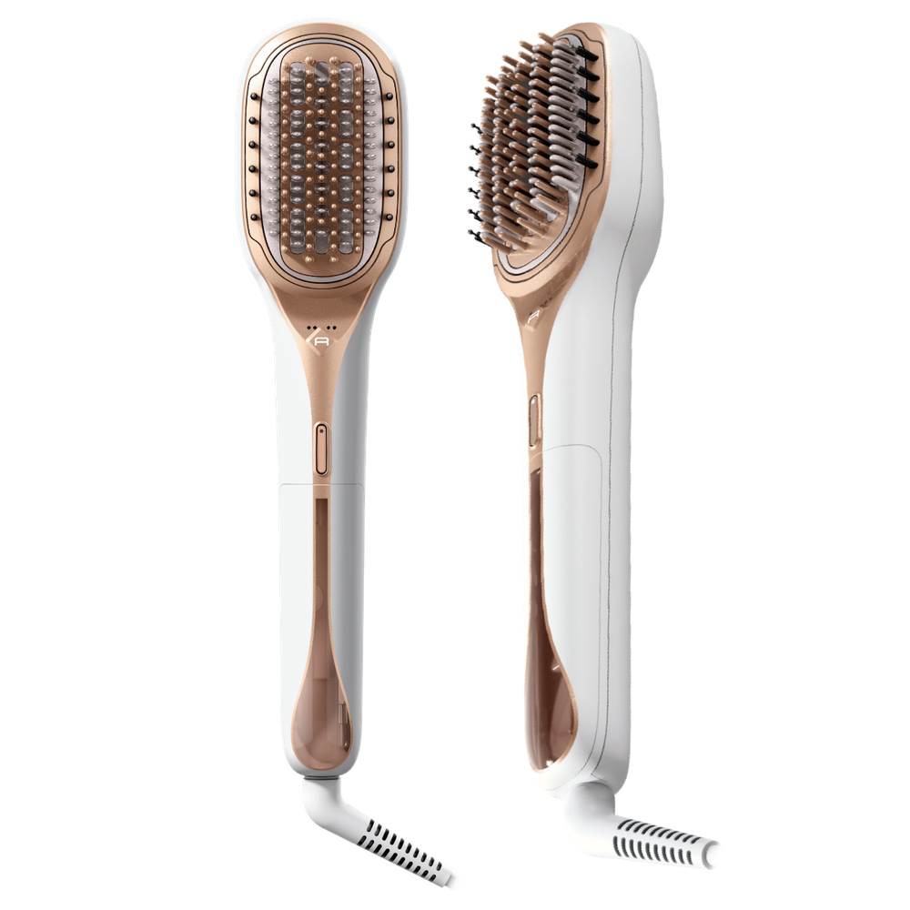 Perie de par reparatoare cu abur Rowenta Hair Therapist™ CF9920F0, 165 W, tehnologie Thermal Care, invelis Keratin, oprire automata, afisaj LED, alb