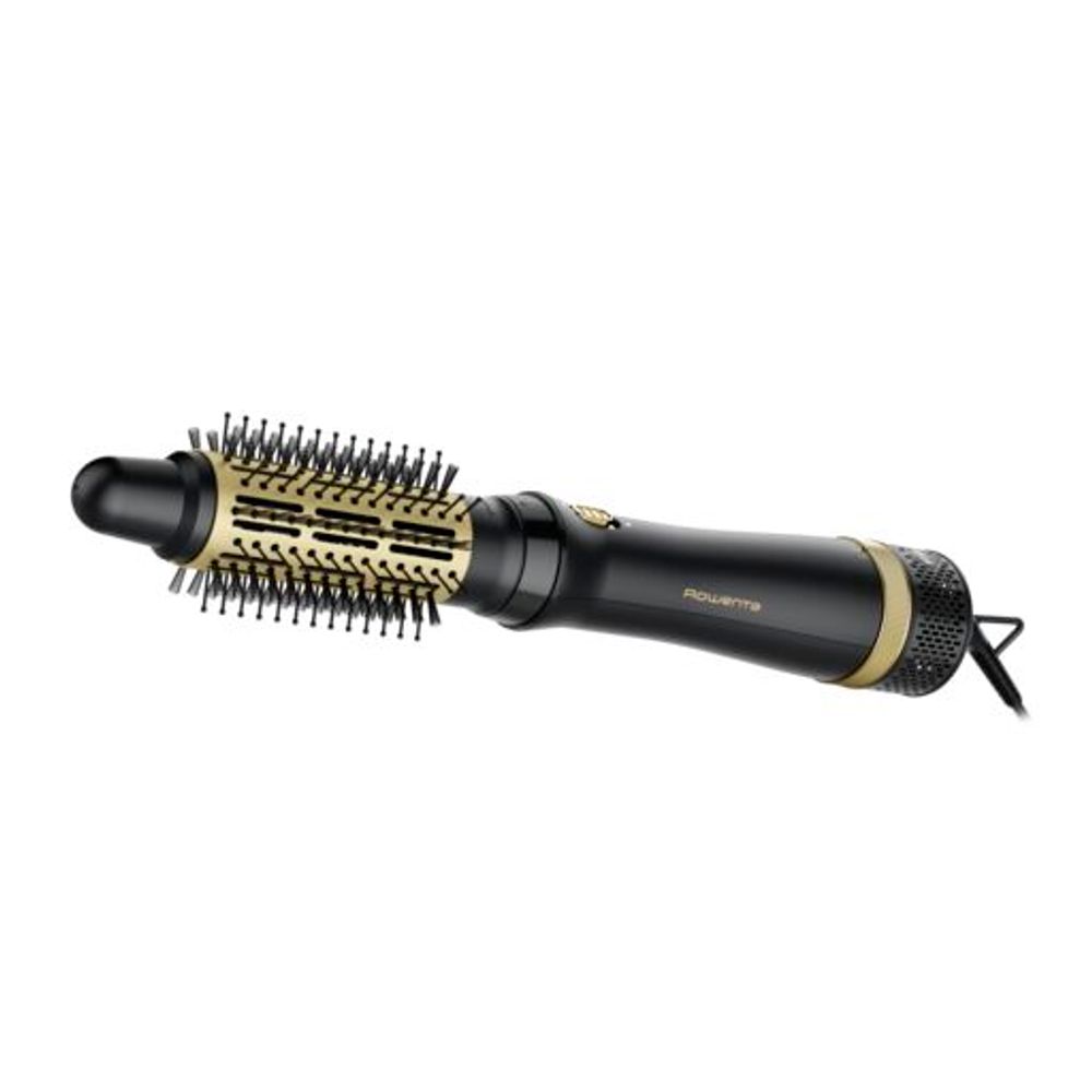 Perie cu aer cald Rowenta Express Style CF6330F0, 3 accesorii, invelis ceramic, cablu rotativ 360°, negru & auriu
