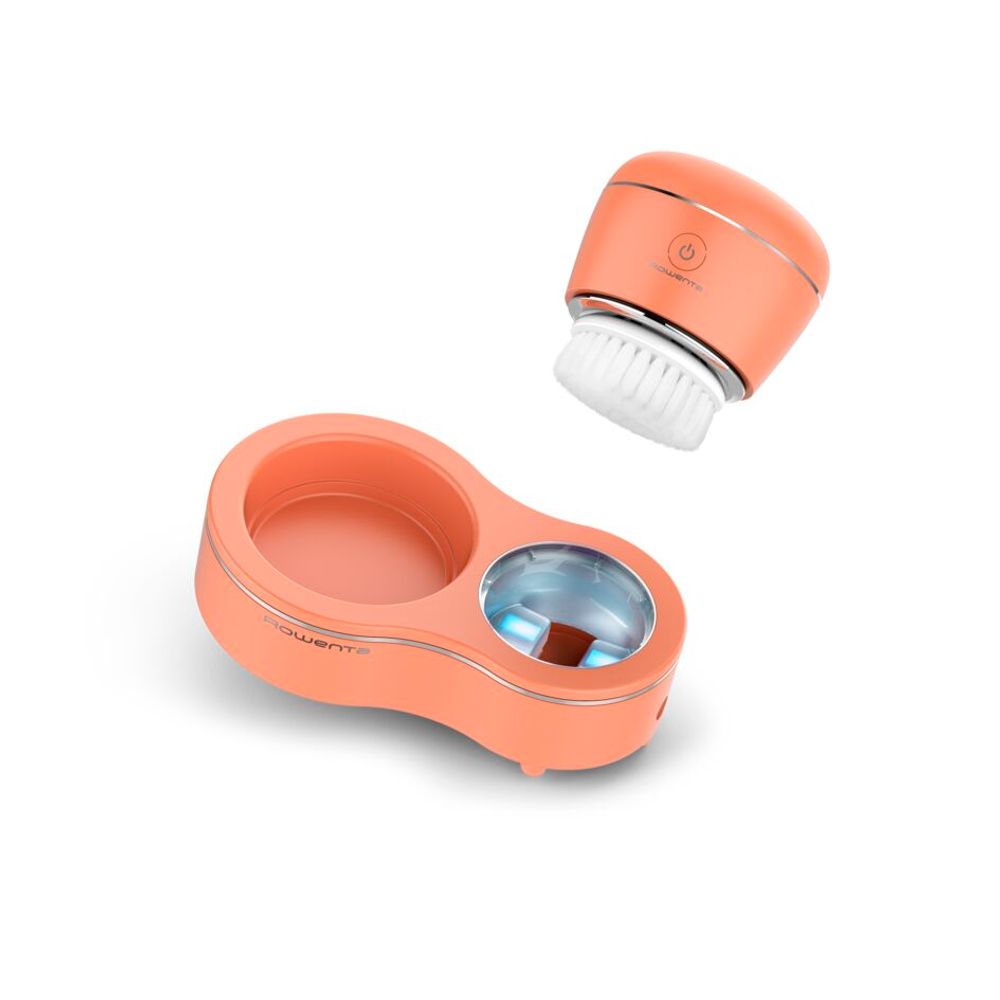 Perie electrica de curatare faciala Rowenta My Beauty Routine Anti-Blemish LV4010F0, curatare fata, inlaturare machiaj, reducere pori, lumina LED albastra, coral
