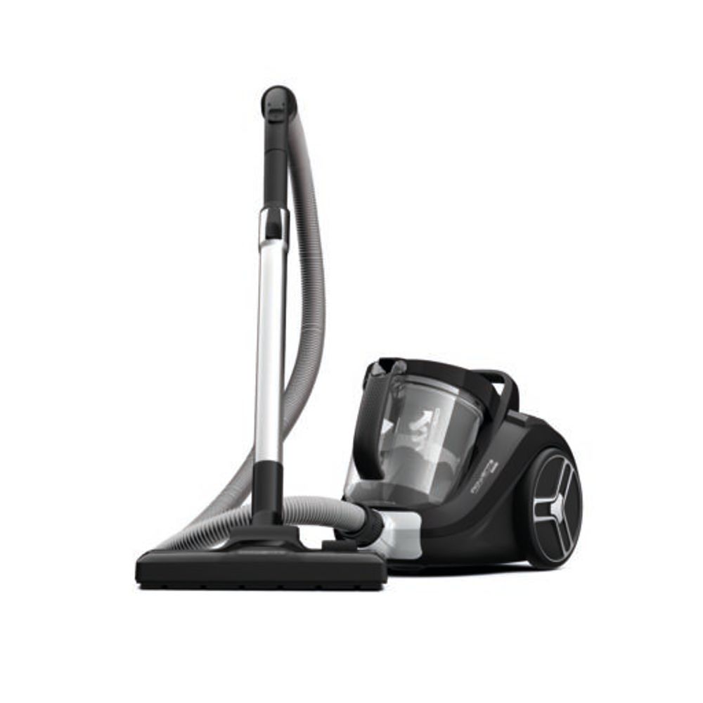 Aspirator fara sac Rowenta Compact Power XXL RO4855EA, 550W, tehnologie mono-ciclonica, capacitate rezervor 2.5L, cablu 6.2m, negru/gri