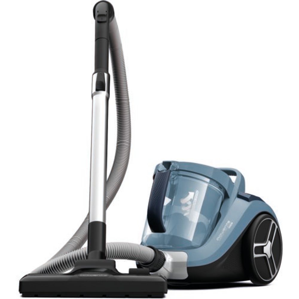 Aspirator fara sac Rowenta Compact Power XXL RO4871EA, 550W, motor EffiTech, 3 niveluri de filtrare, Animal care, perie Easy Brush, raza de actiune 8.8m, gri