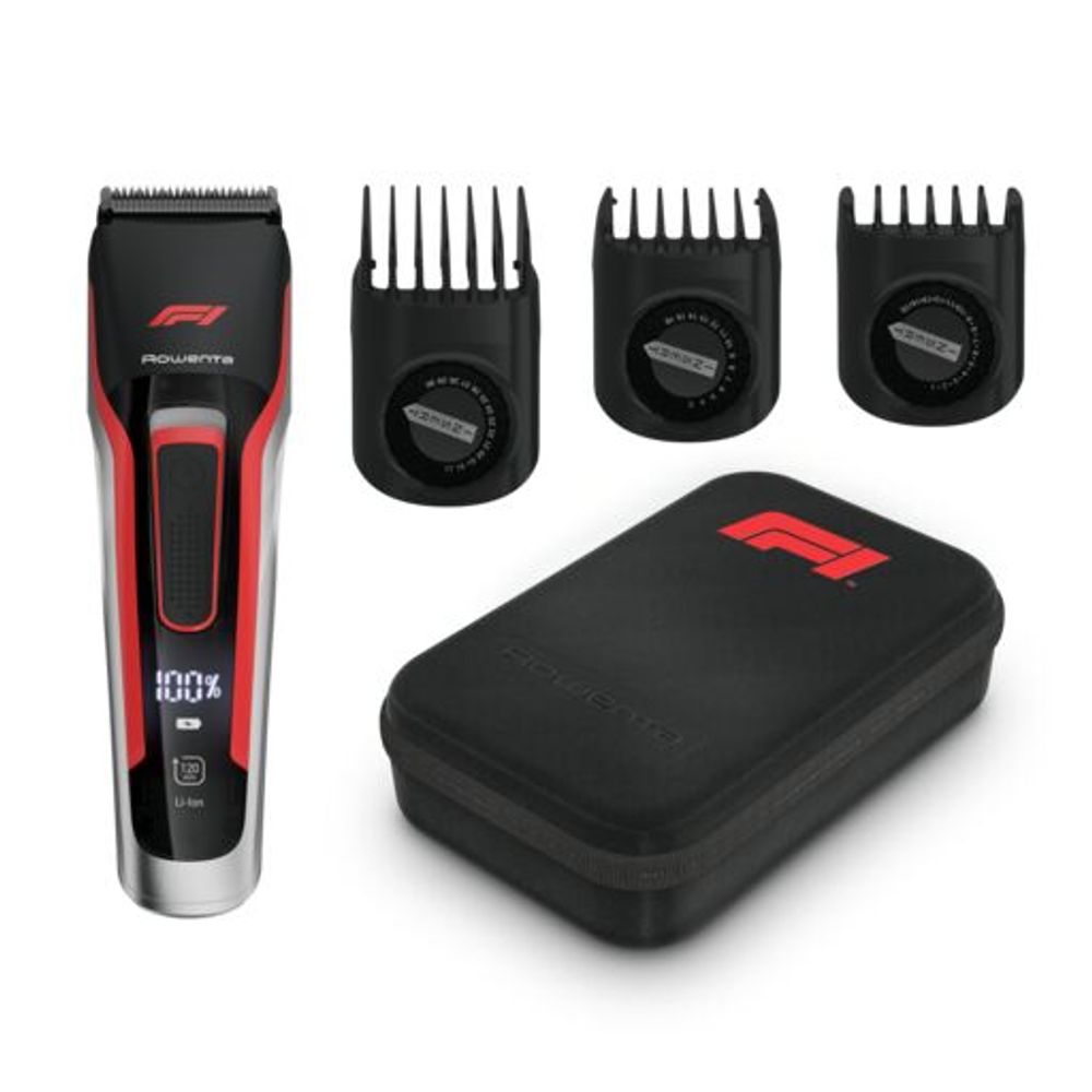 Aparat de Tuns ROWENTA Formula 1 TN524MF0, Acumulator, 120 min autonomie, Rosu