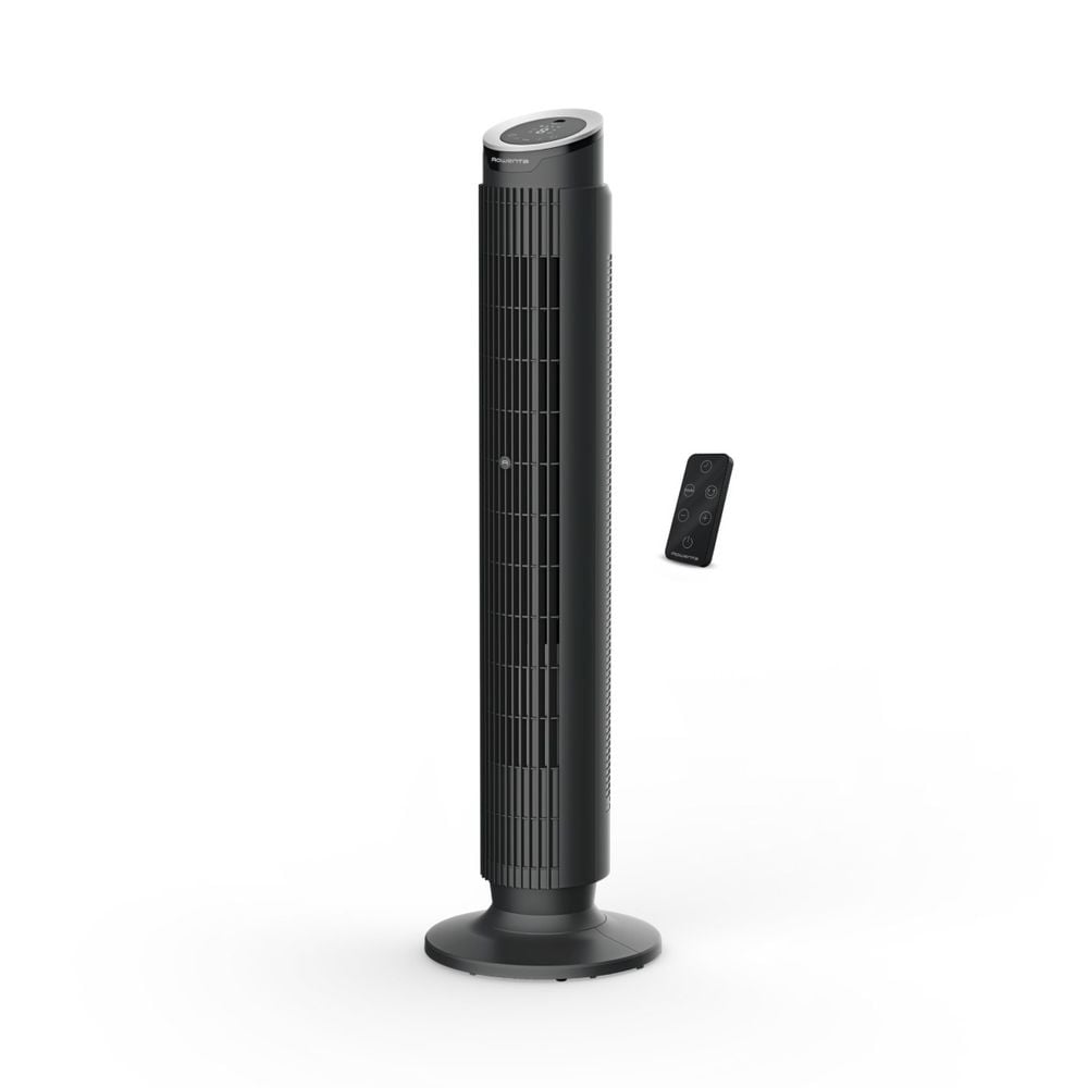 Ventilator turn Rowenta Eole Silence Force VU7020F0, 8 trepte de viteza, motor Effitech®, timer 8 ore, functie de noapte, ecran LED, oprire automata, telecomanda inclusa, negru