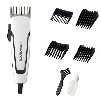 Aparat de tuns Rowenta Driver TN1601F1, 4 piepteni 3-6-9-12 mm, 3 micro-setari de precizie, negru & alb