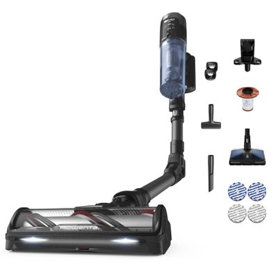 Aspirator vertical Rowenta X-Force Flex 12.60 NEO RH9LC1WO cu mop, 380W, autonomie 60 min, panou de control, recipient praf 0.65L, albastru & negru