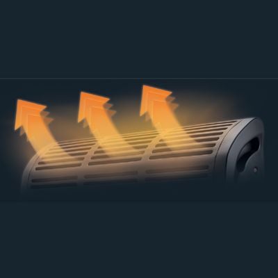 Convector Rowenta Vectissimo CO3035F1, reglabil, termostat mecanic, functie turbo, Negru