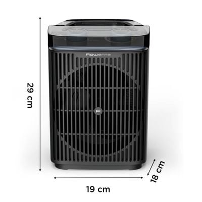 Aeroterma Rowenta Intense Comfort Aqua SO6550F0, 2400W, mod Eco & Turbo, termostat reglabil, oprire automata, protectie IP 21, maner transport, negru