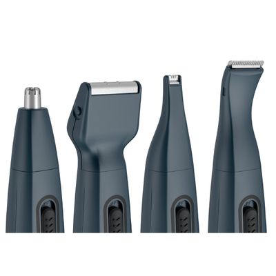 Aparat de tuns barba Rowenta Nomad TN3651F0, lame inox cu  &icirc;nveliş din titan, rezistent la apa, accesoriu pentru ras, baza de depozitare, albastru