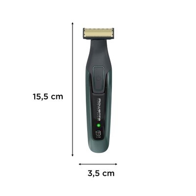 Aparat de tuns barba Rowenta Forever Sharp Comfort TN6044E0, lame din inox, utilizare fara fir, autonomie de pana la 120 min, accesoriu Skin Comfort, negru & verde