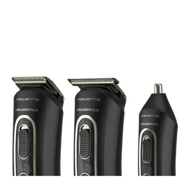 Aparat de tuns multifunctional Rowenta x Karl Lagerfeld Trim & Style 12 in 1 TN911LF0, Tehnologia Wet & Dry, autonomie pana la 120 minute 