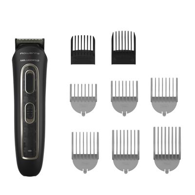 Aparat de tuns multifunctional Rowenta x Karl Lagerfeld Trim & Style 12 in 1 TN911LF0, Tehnologia Wet & Dry, autonomie pana la 120 minute 