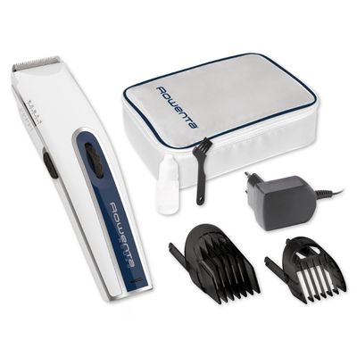 Aparat de tuns parul Rowenta Nomad TN1400F1, autonomie 40min, &icirc;ncărcare rapida, 2 piepteni, 20 de lungimi de tăiere, lame cu tehnologie de auto-ascuțire, alb