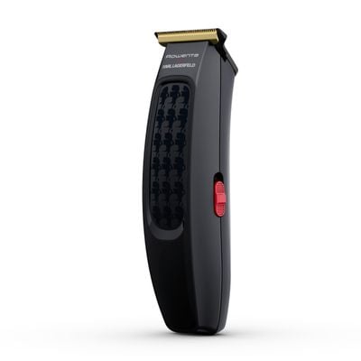 Aparat de tuns parul Rowenta x Karl Lagerfeld Perfect Line TN182LF0, lame inox, 6 piepteni, 5200 rpm, negru