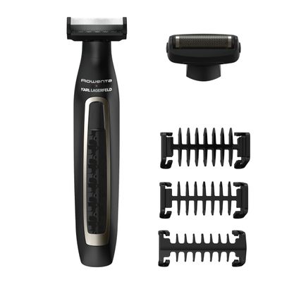 Aparat de tuns, ras si conturat Rowenta X Karl Lagerfeld Forever Sharp TN602LF0, 8000 rpm, lame inox, autonomie 120 minute, negru