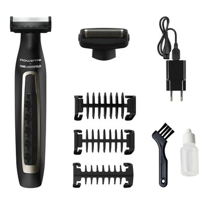 Aparat de tuns, ras si conturat Rowenta X Karl Lagerfeld Forever Sharp TN602LF0, 8000 rpm, lame inox, autonomie 120 minute, negru