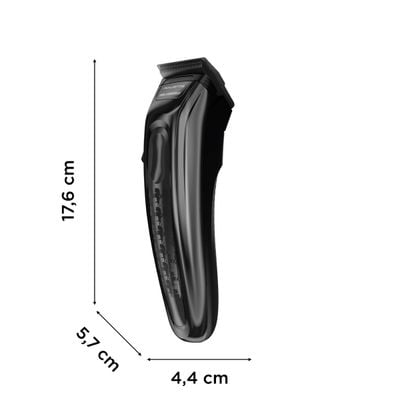 Aparat de tuns Rowenta x Karl Lagerfeld Barber Experience TN155LE0, 6500 rpm, autonomie 150 min, 6 piepteni ficsi, 6 piepteni fade, lame inox, indicator LED, baza de incarcare, negru & gri