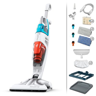 Aspirator cu abur Rowenta Clean & Steam Multi RY8544WH, 1700 W, autonomie abur 30 min, reglaj abur eco/max, accesoriu pentru ferestre, recipient praf 0.5 L, recipient apă 0.4L, alb