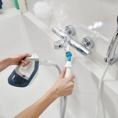 Aspirator cu abur Rowenta RY8561WH Clean & Steam Multi, 1700 W, autonomie abur 30 min, recipient praf 0.5 L, recipient apa 0.4L, Alb/Albastru