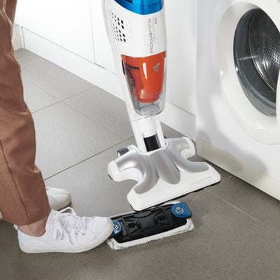 Aspirator cu abur Rowenta RY8561WH Clean & Steam Multi, 1700 W, autonomie abur 30 min, recipient praf 0.5 L, recipient apa 0.4L, Alb/Albastru